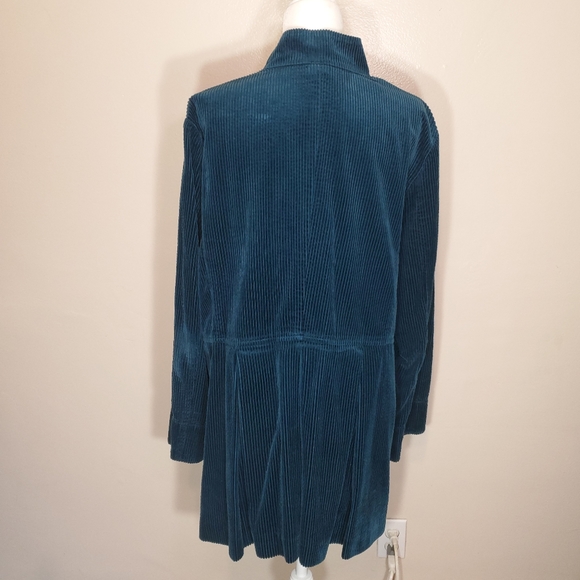 J Jill Corduroy Cotton Teal Long Jacket XL - Picture 9 of 9